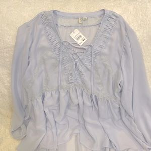 New Cato Powder Blue Blouse Long Sleeve Size 18/20